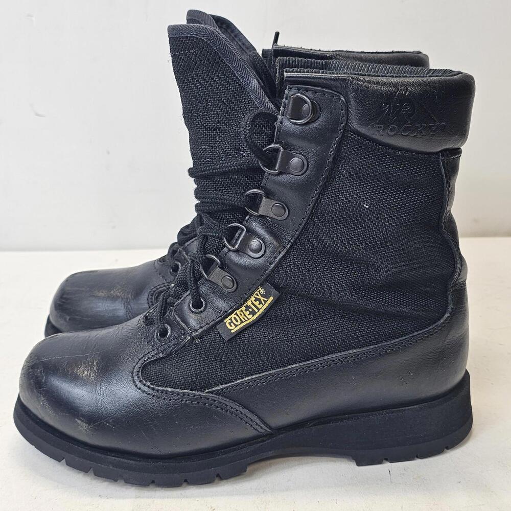 Rocky Boots Tactical Hiking RB4044 Size 7M  Black Gore Tex Vibram USA Made Leath
